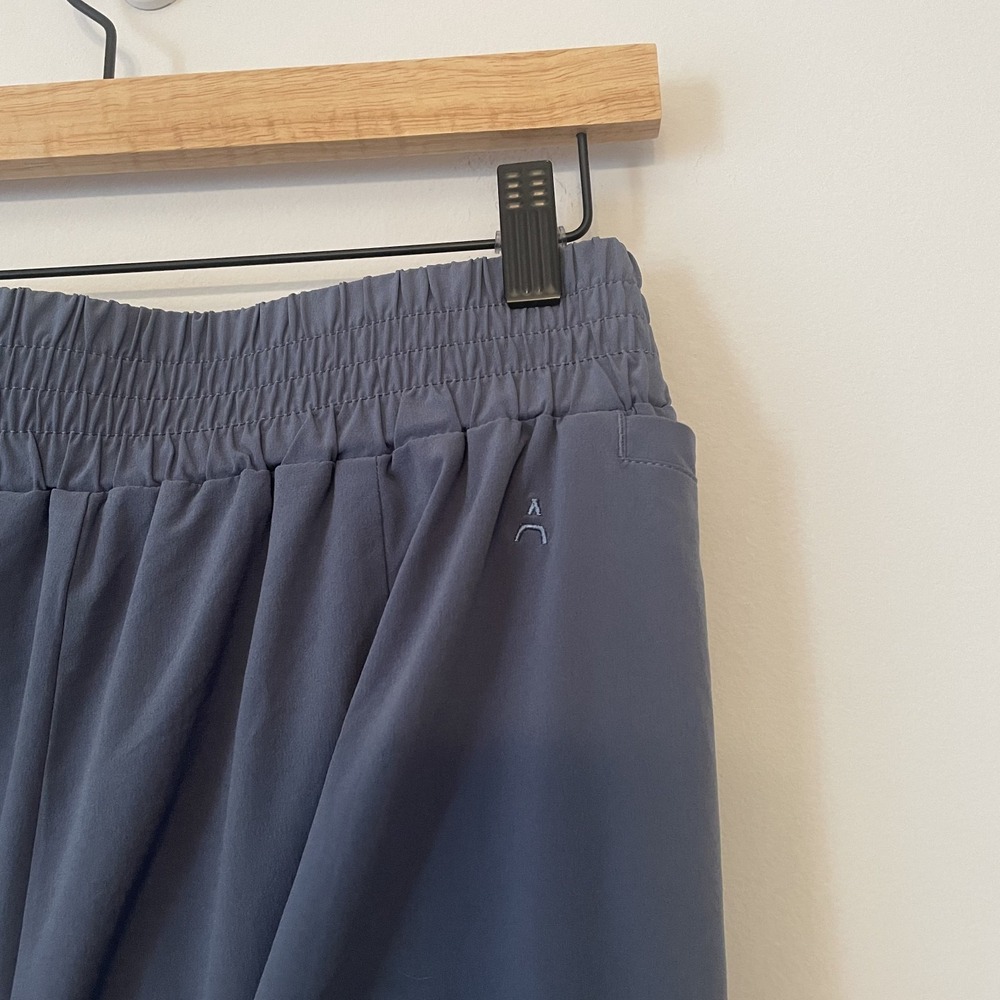 Aday Easy Days Pants Mineral Blue Size M Tie Waist Cropped Stretch Althleisure - Picture 7 of 10